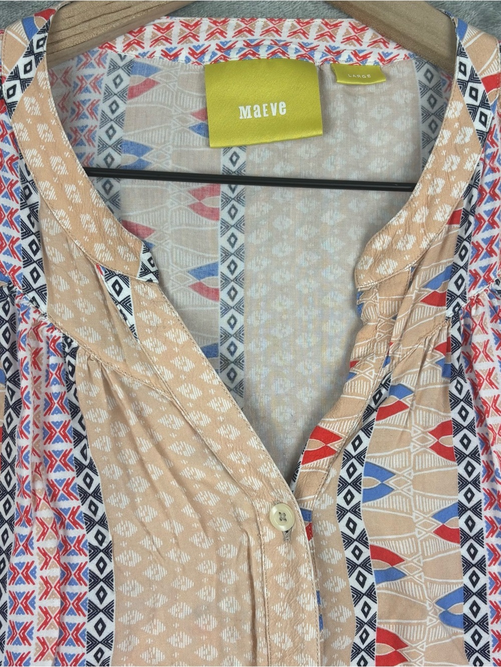 Anthropologie Maeve Top Large Sunset District Southwest Aztec Print - Picture 4 of 10